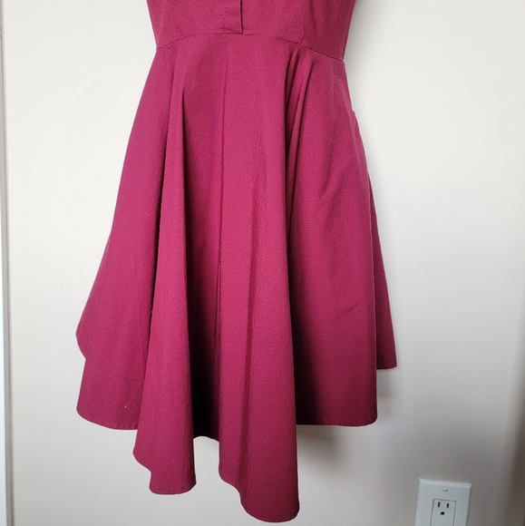 Magenta Business Dress Polo with Flowy Skirt S - Picture 4 of 6